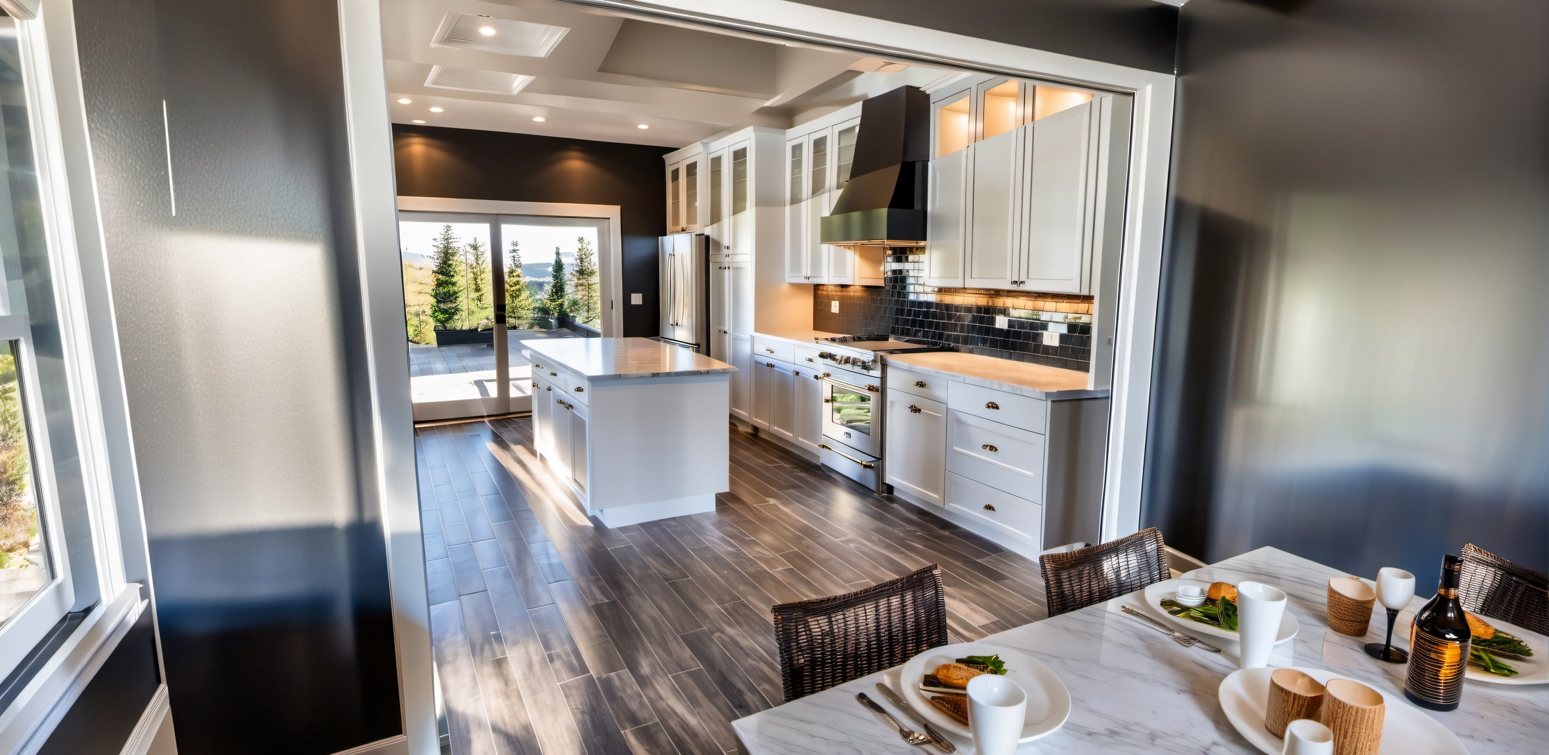 2024-07-08 15-39-59 - classic kitchen design with french door, outsite deck view, tile backsplash, , skylights, during spr (2)